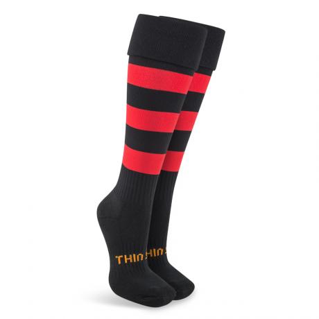 Black with Red Hoops | Active Socks