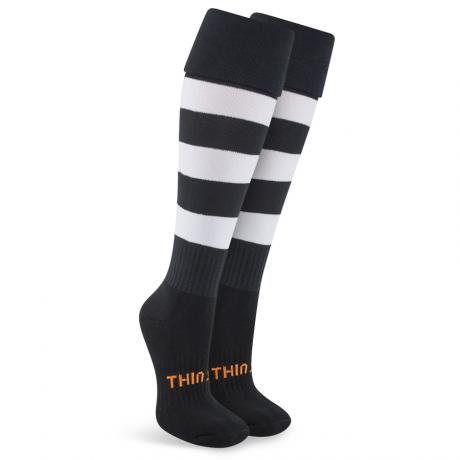 Black with White Hoops | Active Socks