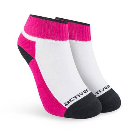 Anklet - Hot Pink/White | Active Socks